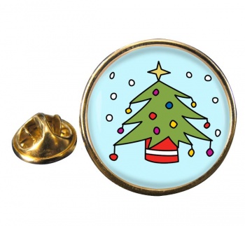 Christmas Tree Round Pin Badge