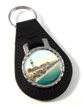 Sands and Revolving Tower Yarmouth Leather Key Fob