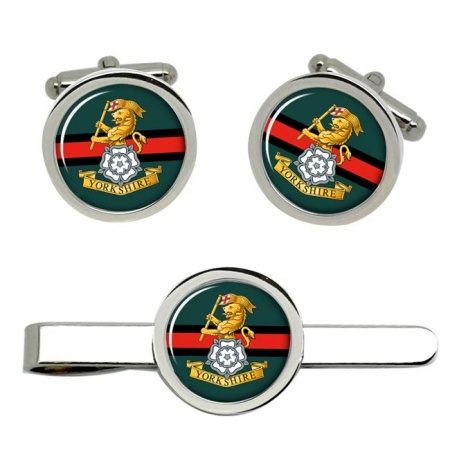 Royal Yorkshire Regiment, British Army Cufflinks and Tie Clip Set
