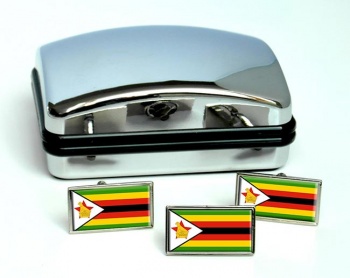 Zimbabwe Flag Cufflink and Tie Pin Set