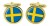 Sweden Coat of Arms Cufflinks in Chrome Box