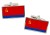 Azerbaijan Soviet Flag Cufflinks in Chrome Box