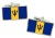 Barbados Flag Cufflinks in Chrome Box