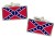 Confederate Battle Flag Flag Cufflinks in Chrome Box
