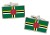 Dominica Flag Cufflinks in Chrome Box