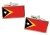 East Timor Flag Cufflinks in Chrome Box