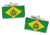 Empire of Brazil Flag Cufflinks in Chrome Box