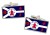 Fort Wayne IN (USA) Flag Cufflinks in Chrome Box
