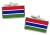 Gambia Flag Cufflinks in Chrome Box