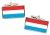 Grand Duchy of Luxembourg Flag Cufflinks in Chrome Box