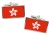 Hong Kong Flag Cufflinks in Chrome Box