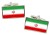 Iran Flag Cufflinks in Chrome Box