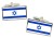 Israel Flag Cufflinks in Chrome Box