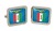 Italian Social Republic Square Cufflinks in Chrome Box