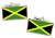 Jamaica Flag Cufflinks in Chrome Box