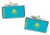Kazakhstan Flag Cufflinks in Chrome Box