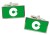 Kumamoto (Japan) Flag Cufflinks in Chrome Box