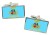 Lazio (Italy) Flag Cufflinks in Chrome Box