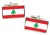 Lebanon Flag Cufflinks in Chrome Box