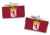 Len (Spain) Flag Cufflinks in Chrome Box