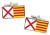L'Hospitalet de Llobregat (Spain) Flag Cufflinks in Chrome Box