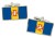 Madeira (Portugal) Flag Cufflinks in Chrome Box