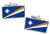 Marshall Islands Flag Cufflinks in Chrome Box