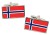 Norway Flag Cufflinks in Chrome Box