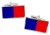 Paris (France) Flag Cufflinks in Chrome Box