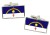 Pernambuco (Brazil) Flag Cufflinks in Chrome Box