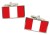 Peru Flag Cufflinks in Chrome Box