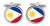 Philippines Cufflinks in Chrome Box