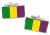 Quind̂̃o (Colombia) Flag Cufflinks in Chrome Box