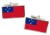 Samoa Flag Cufflinks in Chrome Box