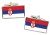 Serbia Flag Cufflinks in Chrome Box