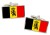 Staatsvlag van België (Belgium) Flag Cufflinks in Chrome Box