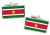 Suriname Flag Cufflinks in Chrome Box
