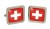 Switzerland Square Cufflinks in Chrome Box