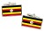 Uganda Flag Cufflinks in Chrome Box