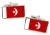 Umm al-Quwain UAE Flag Cufflinks in Chrome Box