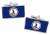 Virginia USA Flag Cufflinks in Chrome Box