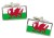 Wales Cymru Flag Cufflinks in Chrome Box