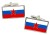 Yugoslavia (Slovenia) Flag Cufflinks in Chrome Box