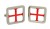 Knights Templar Cross Square Cufflinks in Chrome Box