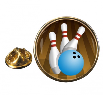10 Pin Bowling Round Pin Badge