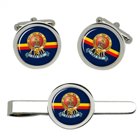 15th/19th King's Royal Hussars, British Army Cufflinks and Tie Clip Set