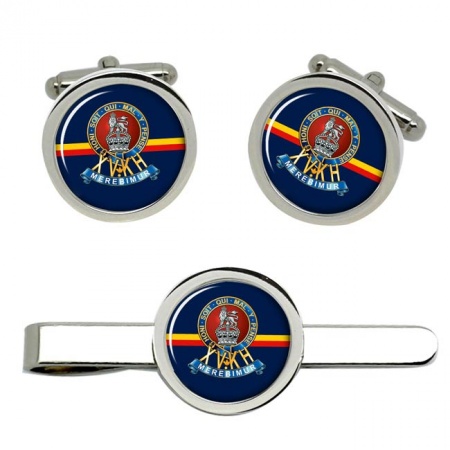15th King's Hussars, British Army Cufflinks and Tie Clip Set