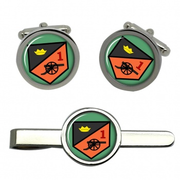 1 Field Artillery Regiment (Ireland) Round Cufflink and Tie Clip Set