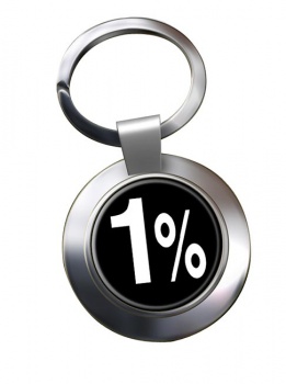 Outlaw Biker 1% Chrome Key Ring