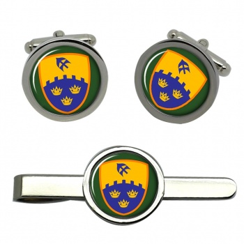 1st (Southern) Brigade (Ireland) Round Cufflink and Tie Clip Set